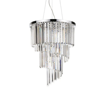Ideal Lux Carlton 12 Light Pendant Light ChromeE14 from B&Q