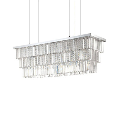 Ideal Lux Martinez 8 Light Ceiling Pendant Chrome B&Q