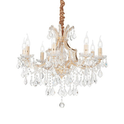 Luminosa Lighting Luminosa Napoleon 8 Light Pendant Light Gold from B&Q