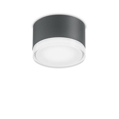 Ideal Lux Urano 1 Light Flush Ceiling Light Anthracite