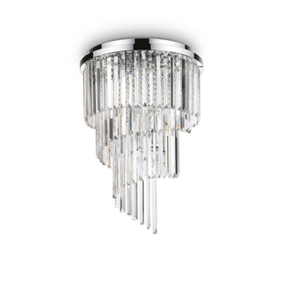 Ideal Lux Carlton 12 Light Ceiling Light Chandelier ChromeE14 from B&Q