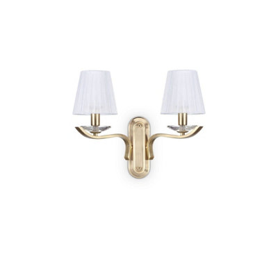 Ideal Lux Pegaso 2 Light Candle Wall Light Satin Brass from B&Q