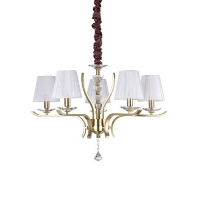 Ideal Lux Pegaso 5 Light Multi Arm Pendant Light Satin Brass from B&Q