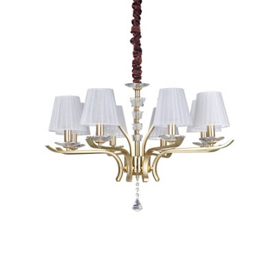 Ideal Lux Pegaso 8 Light Multi Arm Pendant Light Satin Brass from B&Q