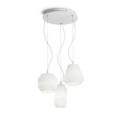 Origami 3 Light Cluster Ceiling Pendant White - Image 3