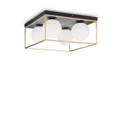 Ideal Lux Lingotto 4 Light Globe Ceiling Light Antique Brass from B&Q