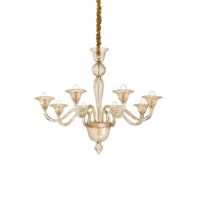 B&Q -  Luminosa Brigitta 8 Light Pendant Light AmberE14