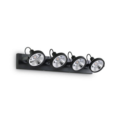 Ideal Lux Glim 4 Light Ceiling Light Black from B&Q