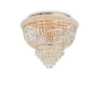 Ideal Lux Dubai 6 Light Ceiling Light Chandelier BrassE14 from B&Q