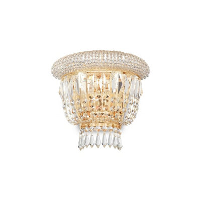 Ideal Lux Dubai 2 Light Wall Light BrassE14 from B&Q