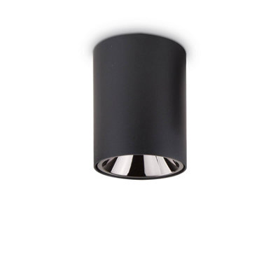 Ideal Lux Nitro Led 1 Light Round Surface Mounted Downlight Black from B&Q