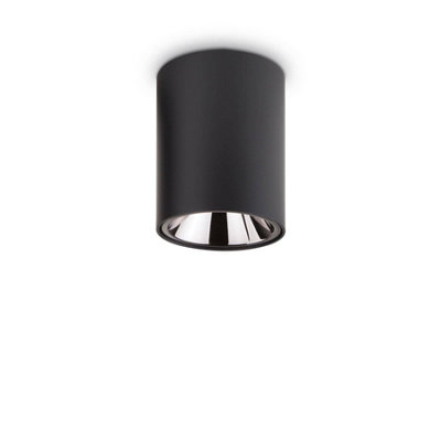 Ideal Lux Nitro Led 1 Light Round Surface Mounted Downlight Black from B&Q