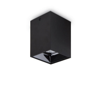 Ideal Lux Nitro Led 1 Light Square Surface Mounted Downlight Black from B&Q