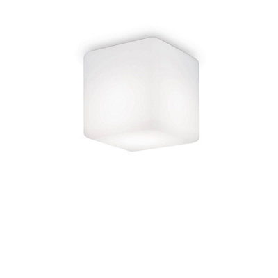 Ideal Lux Luna 1 Light Square Surface Mounted Downlight White Ip44