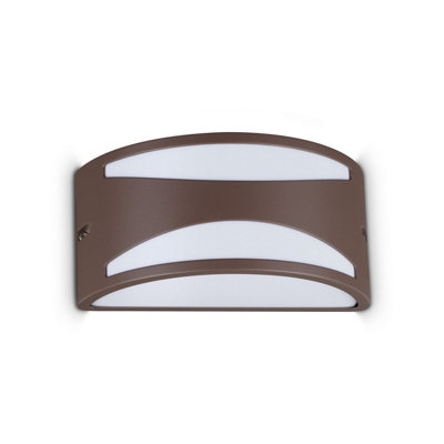 Luminosa Lighting Luminosa Rex Outdoor Flush Wall Lamp Coffee 1X E27 Ip44 from B&Q
