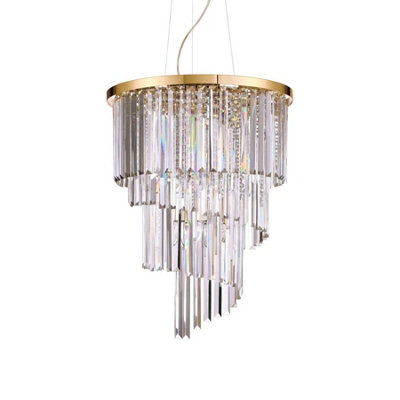 Ideal Lux Carlton 12 Light Pendant Light GoldE14 from B&Q