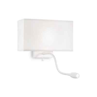Ideal Lux Hotel Led 2 Light Wall Light White from B&Q