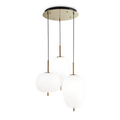 B&Q -  Luminosa Umile Integrated Led Cluster Ceiling Pendant Lamp 3 Lights White 3000K