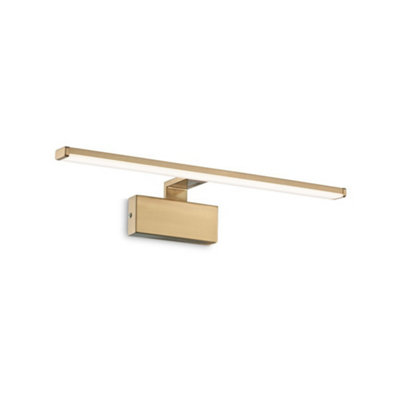 Ideal Lux Alma Integrated Led Picture Wall Lamp 1 Light Brass Satin 3000K from B&Q