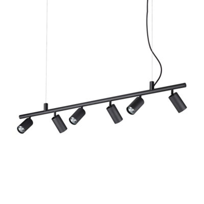 Ideal Lux Dynamite Indoor Spotlight Ceiling Pendant Lamp 6 Lights BlackGu10