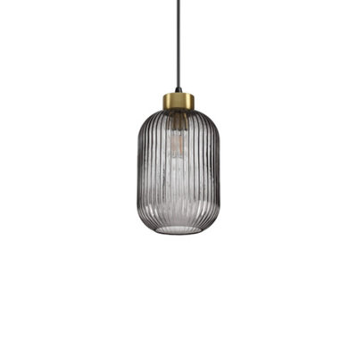 Ideal Lux Mint-1 Indoor Glass Dome Ceiling Pendant Lamp 1 Light SmokeyE27 from B&Q