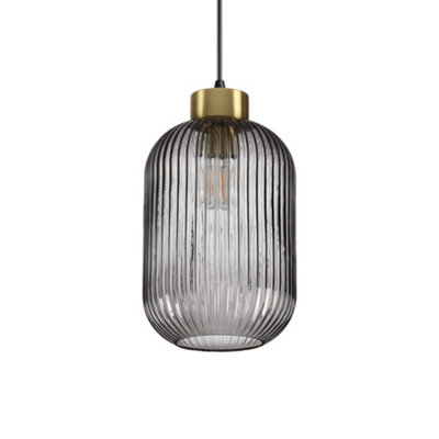 Ideal Lux Mint-3 Indoor Glass Domeceiling Pendant Lamp 1 Light SmokeyE27 from B&Q
