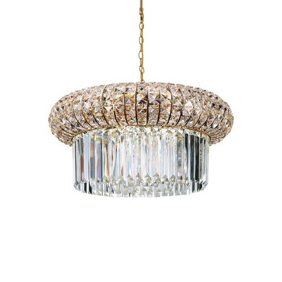 Luminosa Lighting Luminosa Nabucco Indoor Crystal Ceiling Pendant Lamp 12 Lights GoldE14 from B&Q
