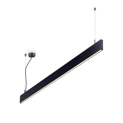 Ideal Lux Linus Integrated Led Indoor Linear Ceiling Pendant Lamp 1 Light Black 3000K