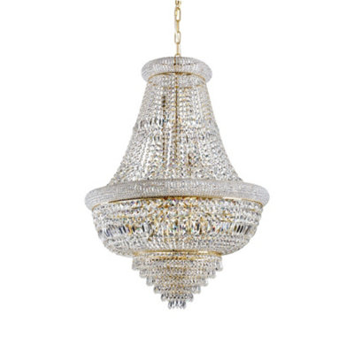 Luminosa Lighting Luminosa Dubai Indoor Ceiling Chandelier Pendant Lamp 24 Lights GoldE14 from B&Q