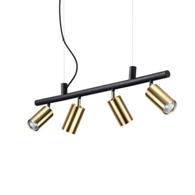 Ideal Lux Dynamite Indoor 4 Lights Spotlight Ceiling Pendant Lamp Brass SatinGu10 from B&Q
