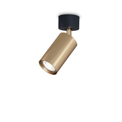 Ideal Lux Dynamite Indoor 1 Light Spotlight Ceiling Lamp Brass SatinGu10 from B&Q