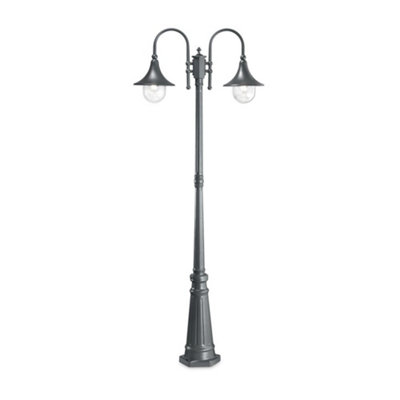Ideal Lux Cima Outdoor Lamp Post 2 Lights Anthracite Ip43E27 from B&Q