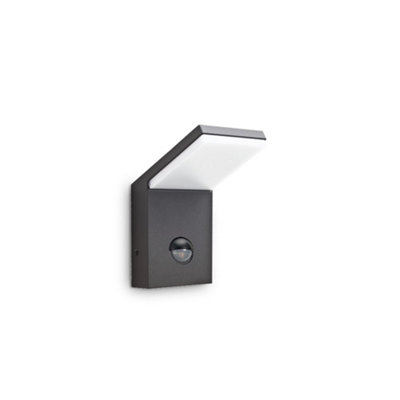 Ideal Lux Style Integrated Led Outdoor Pir Wall Lamp 1 Light Anthracite 3000K Ip54 from B&Q
