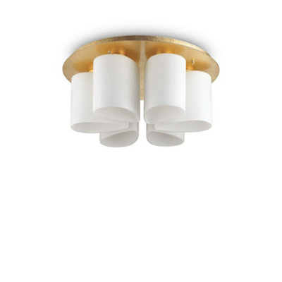 Luminosa Lighting Luminosa Daisy Indoor 6 Lights Flush Ceiling Lamp GoldE27 from B&Q