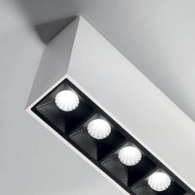 B&Q -  Lika Rectangle 5 Light Surface Mounted Downlight White 13.5Cm 3000K