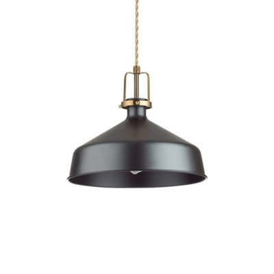Ideal Lux Eris-1 Indoor Dome Ceiling Pendant Lamp 1 Light BlackE27 from B&Q