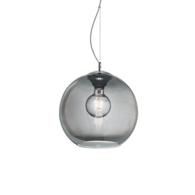 Ideal Lux Nemo Indoor Dome Ceiling Pendant Lamp 1 Light GreyE27 from B&Q