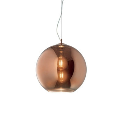 Ideal Lux Nemo Indoor Dome Ceiling Pendant Lamp 1 Light CopperE27 from B&Q