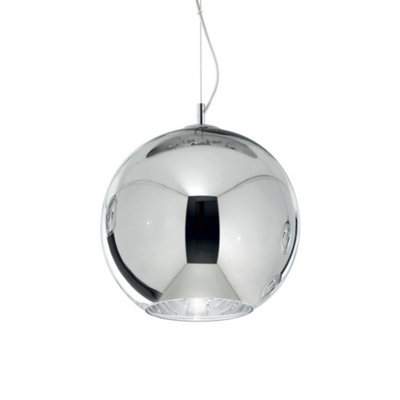 Ideal Lux Nemo Indoor Dome Ceiling Pendant Lamp 1 Light ChromeE27 from B&Q