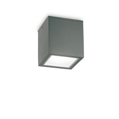 Ideal Lux Techo Outdoor Large Surface Mounted Downlight Anthracite Ip54Gu10 from B&Q