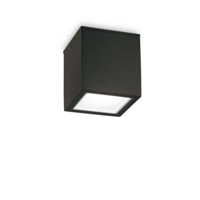 Ideal Lux Techo Outdoor Large Surface Mounted Downlight Black Ip54Gu10 from B&Q