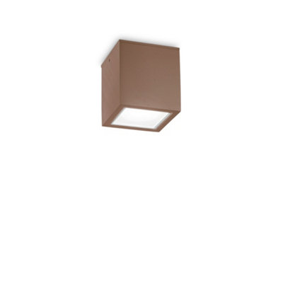 Ideal Lux Techo Outdoor Surface Mounted Downlight Coffee Ip54Gu10 from B&Q