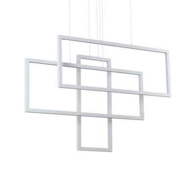 Ideal Lux Lighting Frame Pendant Light White - White - Image 4
