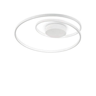 Ideal Lux Oz Led Decorative Swirl Integrated Led Semi Flush Light White3000K from B&Q
