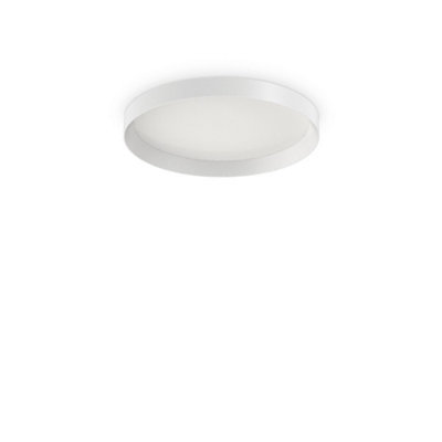 Ideal Lux Fly Decorative Round Simple Flush White3000K from B&Q