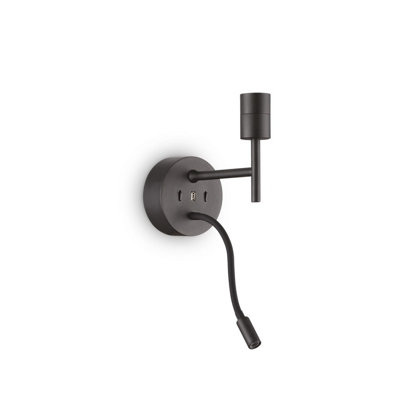 B&Q -  Luminosa Set Up Wall Light + Reading Light Black Without Shade 3000K