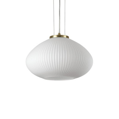 Ideal Lux Plisse Globe Dome Pendant Ceiling Light Brass 35Cm from B&Q