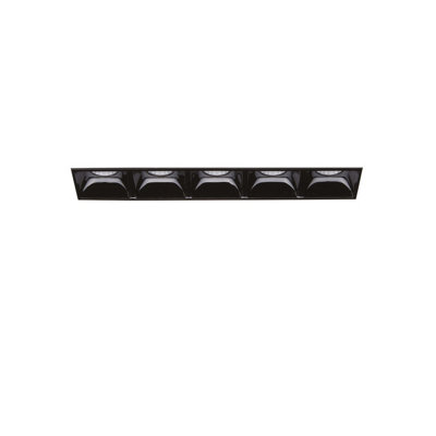 B&Q -  Luminosa Lika Rectangle 5 Light Trimless Recessed Downlight Black 141Cm 4000K