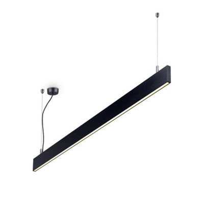 B&Q -  Luminosa Linus Decorative Linear Integrated Pendant Light Black4000K