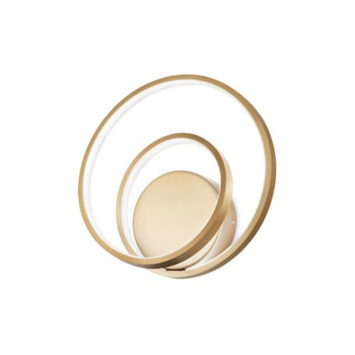 B&Q -  Luminosa Oz Led Decorative Swirl Integrated Led Wall Light Gold3000K